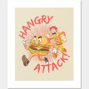 Hangry attack! | Burger on the Run! Posters and Art